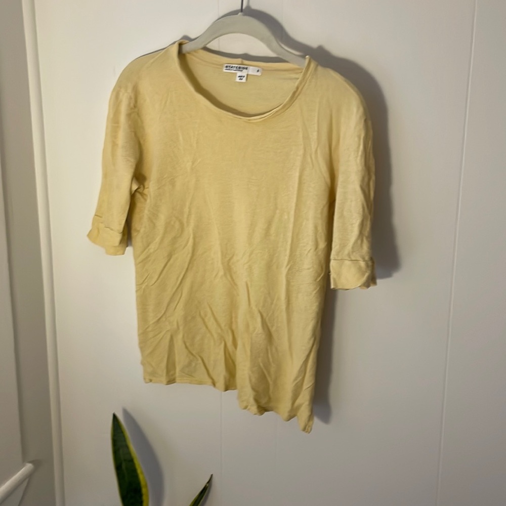 Anthro Tissue Cotton Shirt Yellow